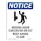 Signmission OSHA Notice, 5" Height, Moving Door Can Crush Sign With Symbol, 5" X 3.5", Portrait OS-NS-D-35-V-14259 - alternate 1
